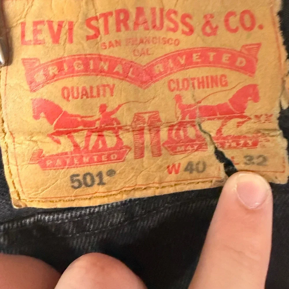 Levis 501 Original Fit Mens Faded Black Straight Leg Button Fly Jeans 40x32